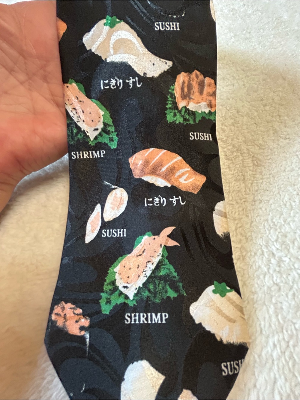 🎁3 for $30 - Black Sushi Print Necktie
